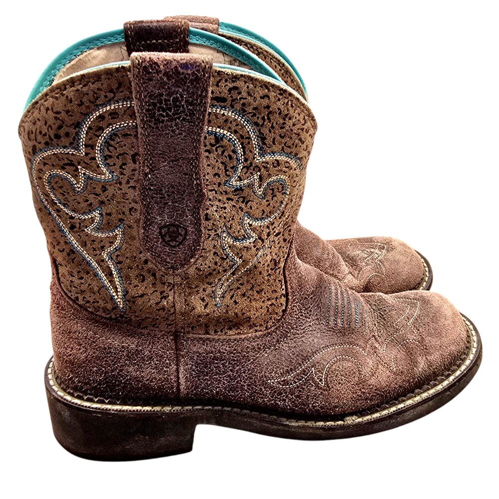 Ariat Fatbaby Womens 8.5B Western Boots Heritage Harmony Cowgirl Teal 10015363 - Picture 2 of 13